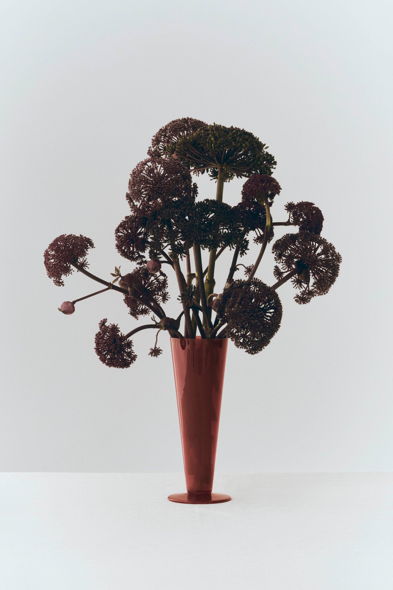 Conical vase, Rose/Dark Red - H23 cm